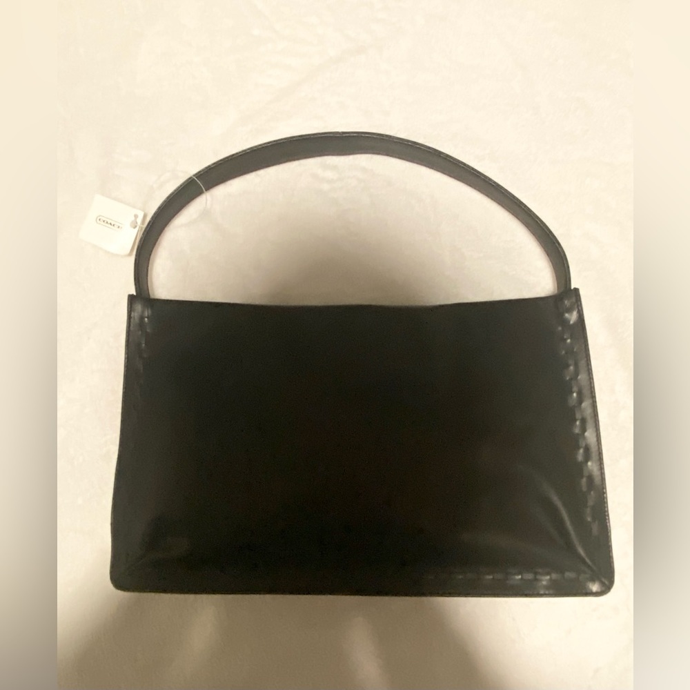 simple, black, vintage coach bag with tag (price is negotiable)
